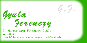 gyula ferenczy business card